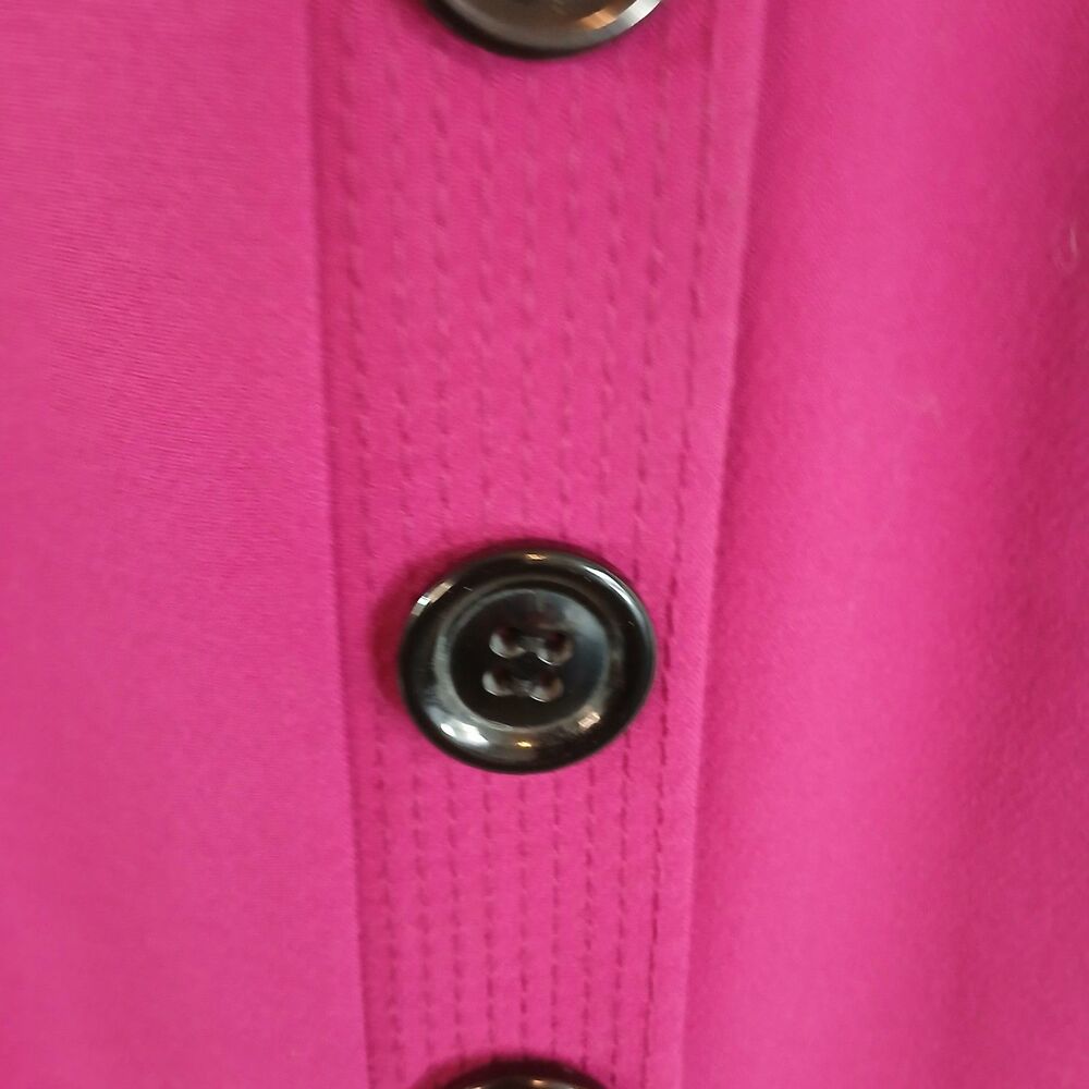 Talbots Fuchsia Sleeveless Midi Dress with Side Button Detail - Picture 4 of 10